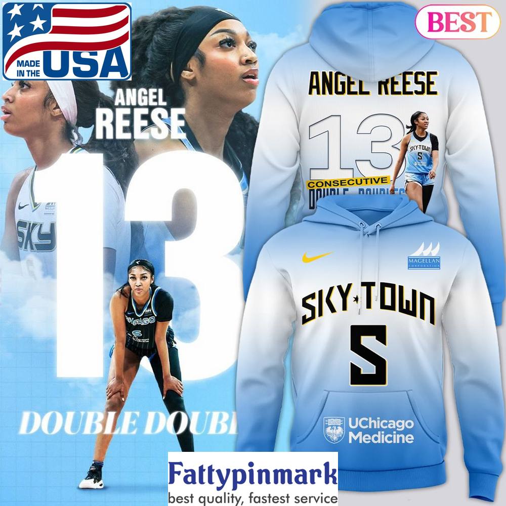 Angel Reese Chicago Sky Consecutive Double Doubles Hoodie 1