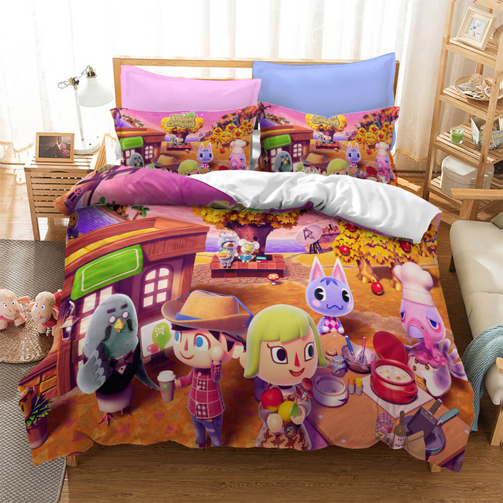 AnimalCrossingCosplayBeddingSetQuiltDuvetCoverBedSheetsSets 4