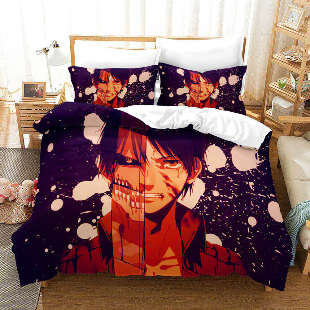 AnimeAttackonTitanBeddingSetDuvetCoversComforterBedSheets 3