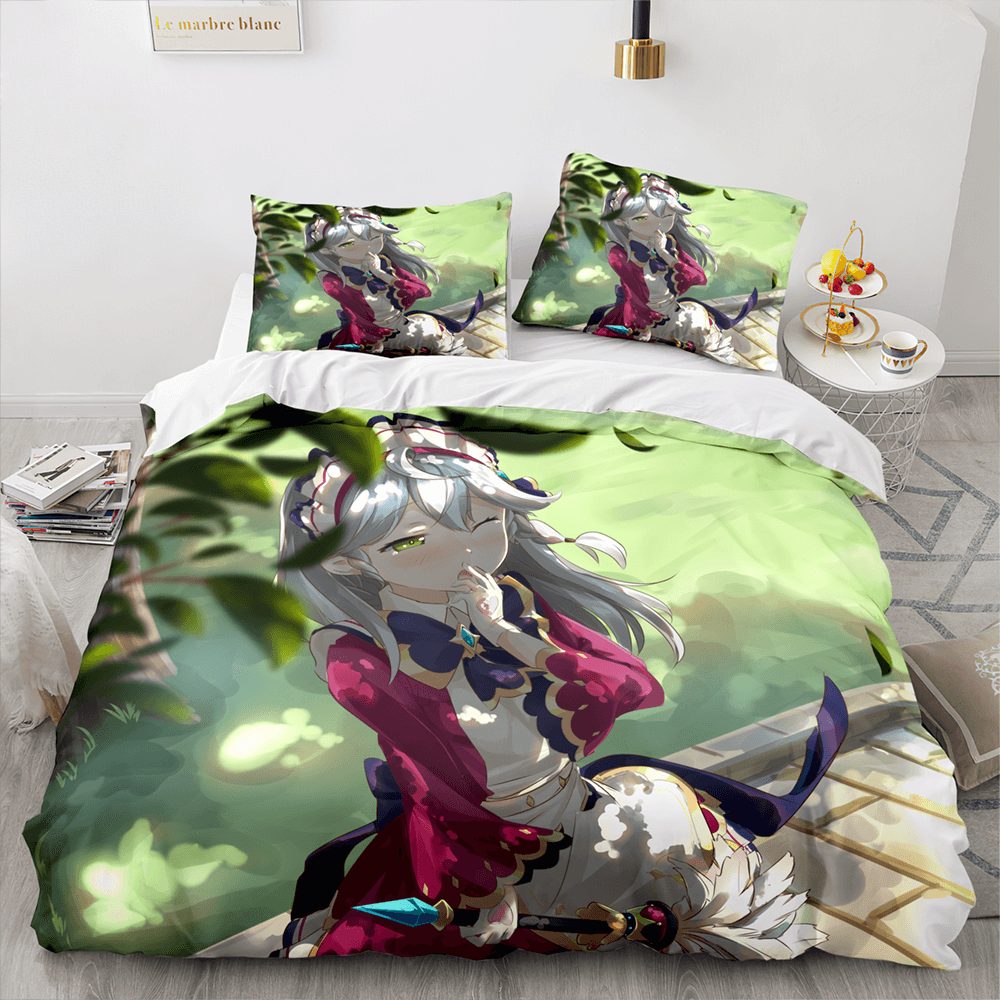 AnimeCuteGirlsCosplayComforterBeddingSetsDuvetCoverBedSheets 1 1