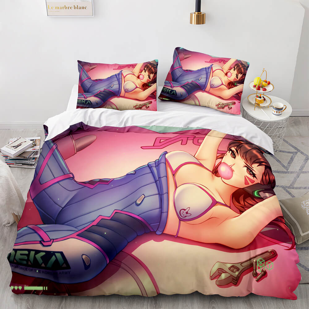 AnimeCuteGirlsCosplayComforterBeddingSetsDuvetCoverBedSheets 1