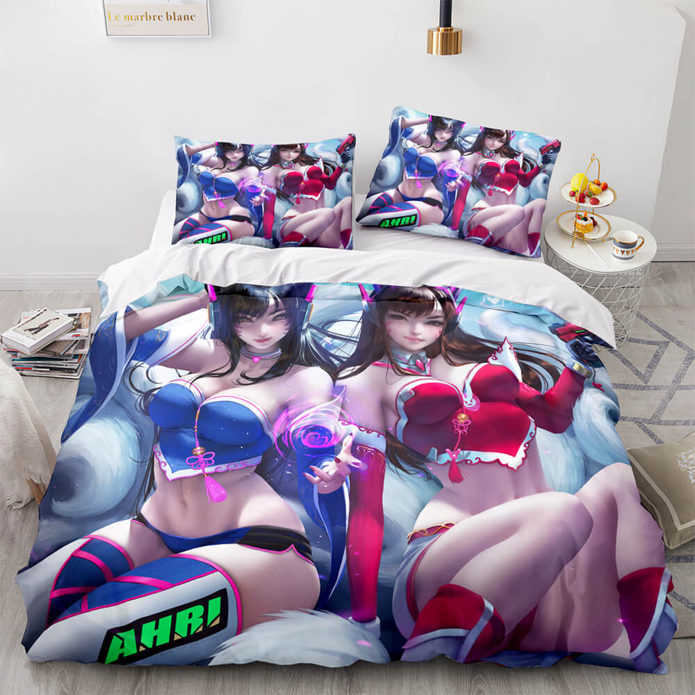 AnimeCuteGirlsCosplayComforterBeddingSetsDuvetCoverBedSheets 5