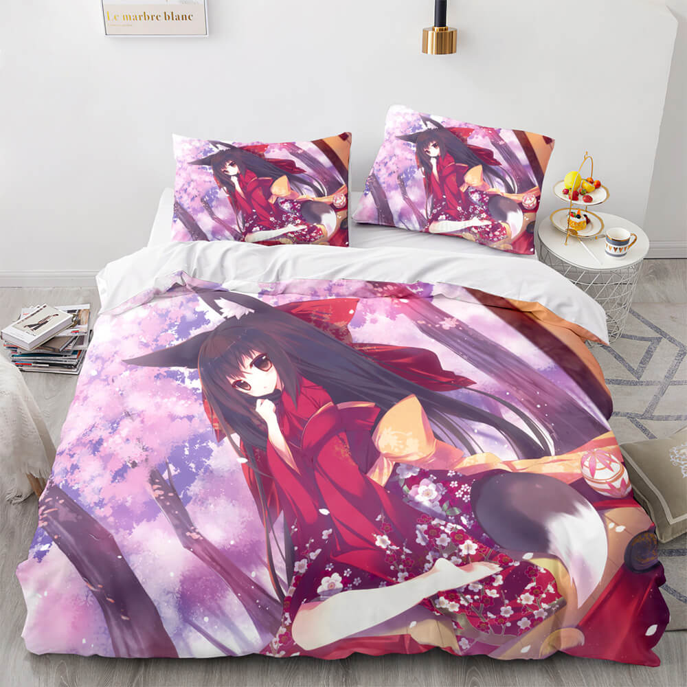 AnimeCuteGirlsCosplayComforterBeddingSetsDuvetCoverBedSheets 7