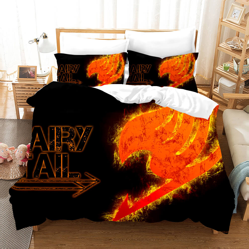 AnimeFairyTailCosplayBeddingSetDuvetCoversComforterBedSheets 6