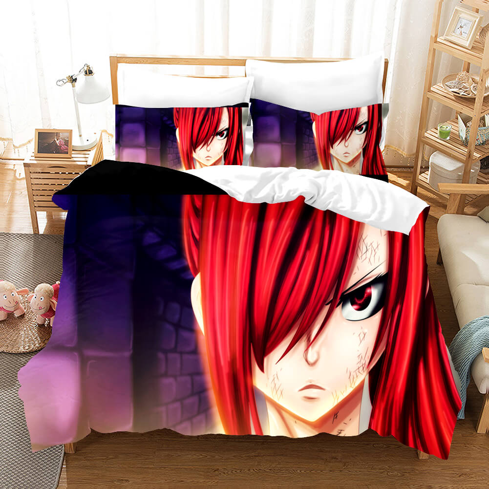 AnimeFairyTailCosplayBeddingSetDuvetCoversComforterBedSheets 7