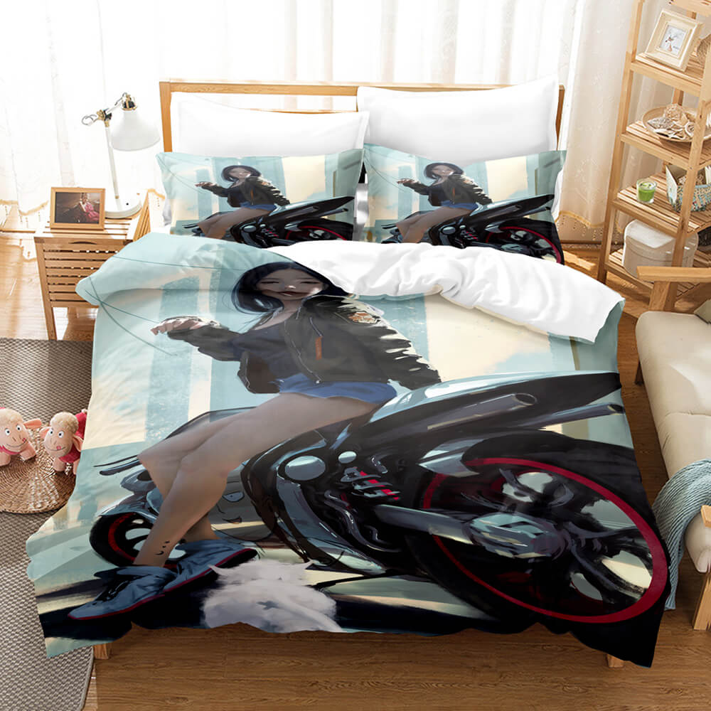 AnimeKizunaAICosplayBeddingSetDuvetCoversComforterBedSheets 1