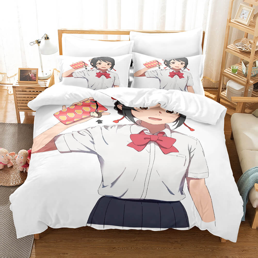 AnimeKizunaAICosplayBeddingSetDuvetCoversComforterBedSheets 6