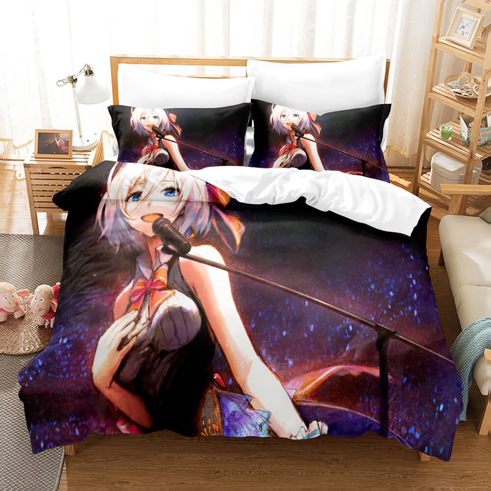 AnimeKizunaAICosplayBeddingSetDuvetCoversComforterBedSheets 9