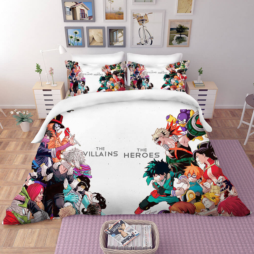 AnimeMyHeroAcademiaBeddingSetDuvetCoversComforterBedSheets 8