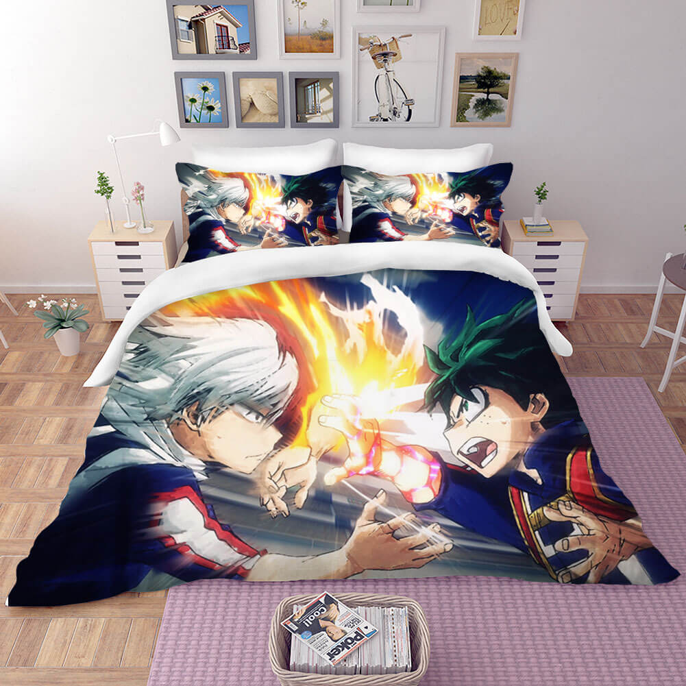 AnimeMyHeroAcademiaBeddingSetDuvetCoversComforterBedSheets 9