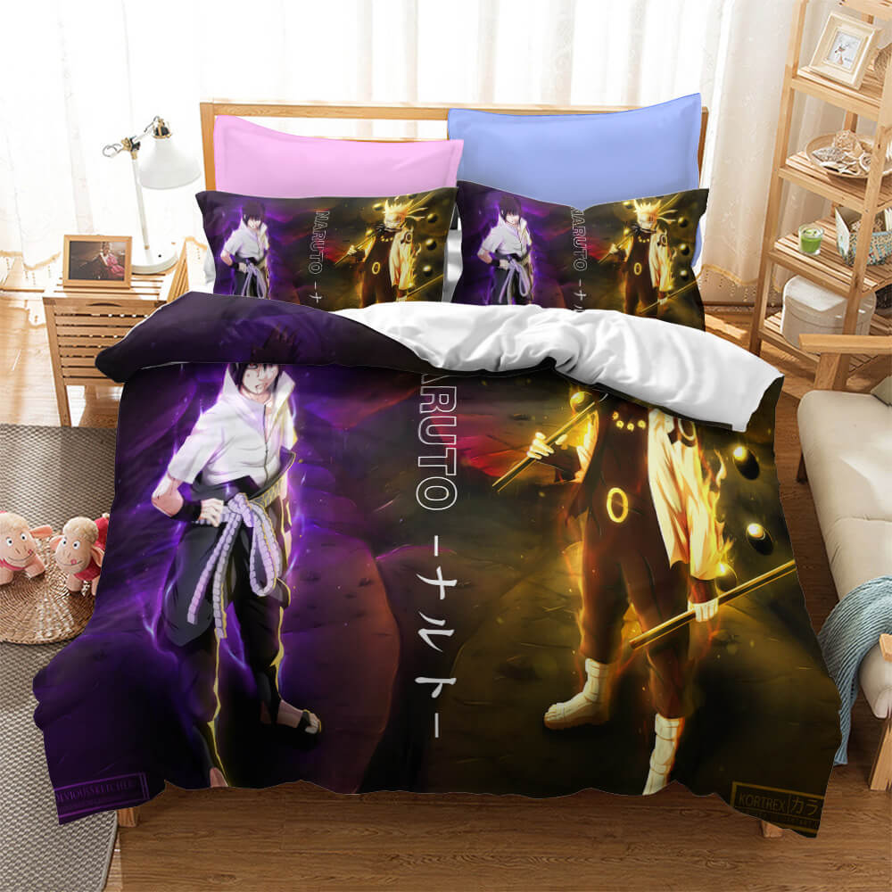 AnimeNarutoKakashiSasukeCosplayBeddingSetQuiltDuvetCoverSets 2