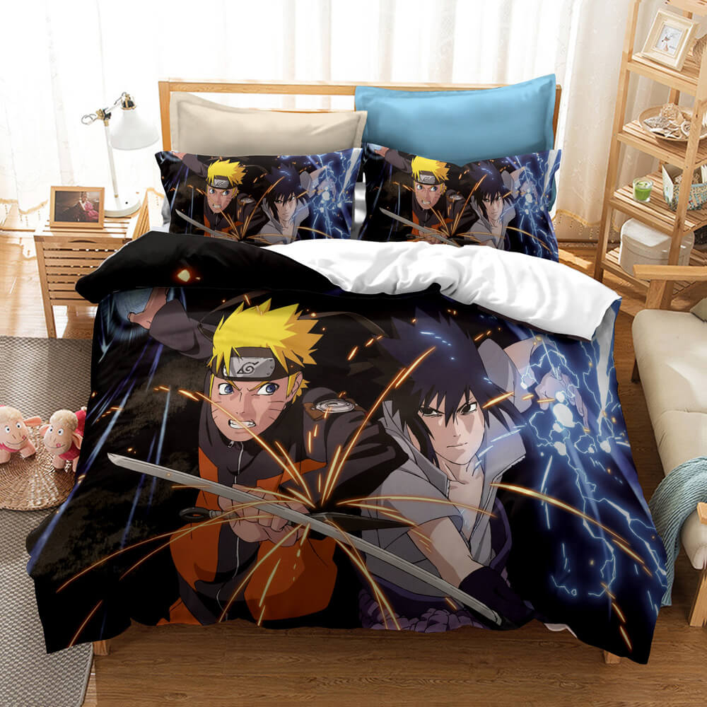 AnimeNarutoKakashiSasukeCosplayBeddingSetQuiltDuvetCoverSets 4