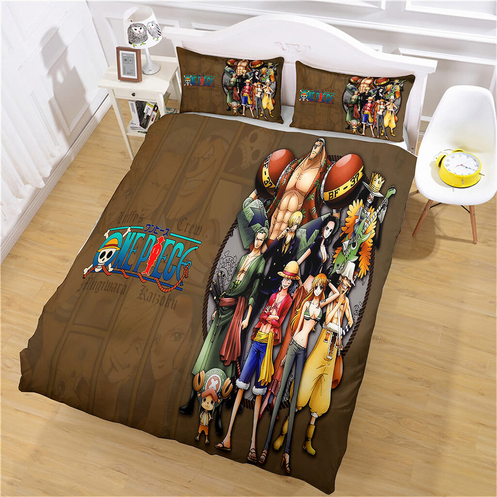 AnimeOnePieceBeddingSetCosplayQuiltDuvetCoverBedSheetsSets