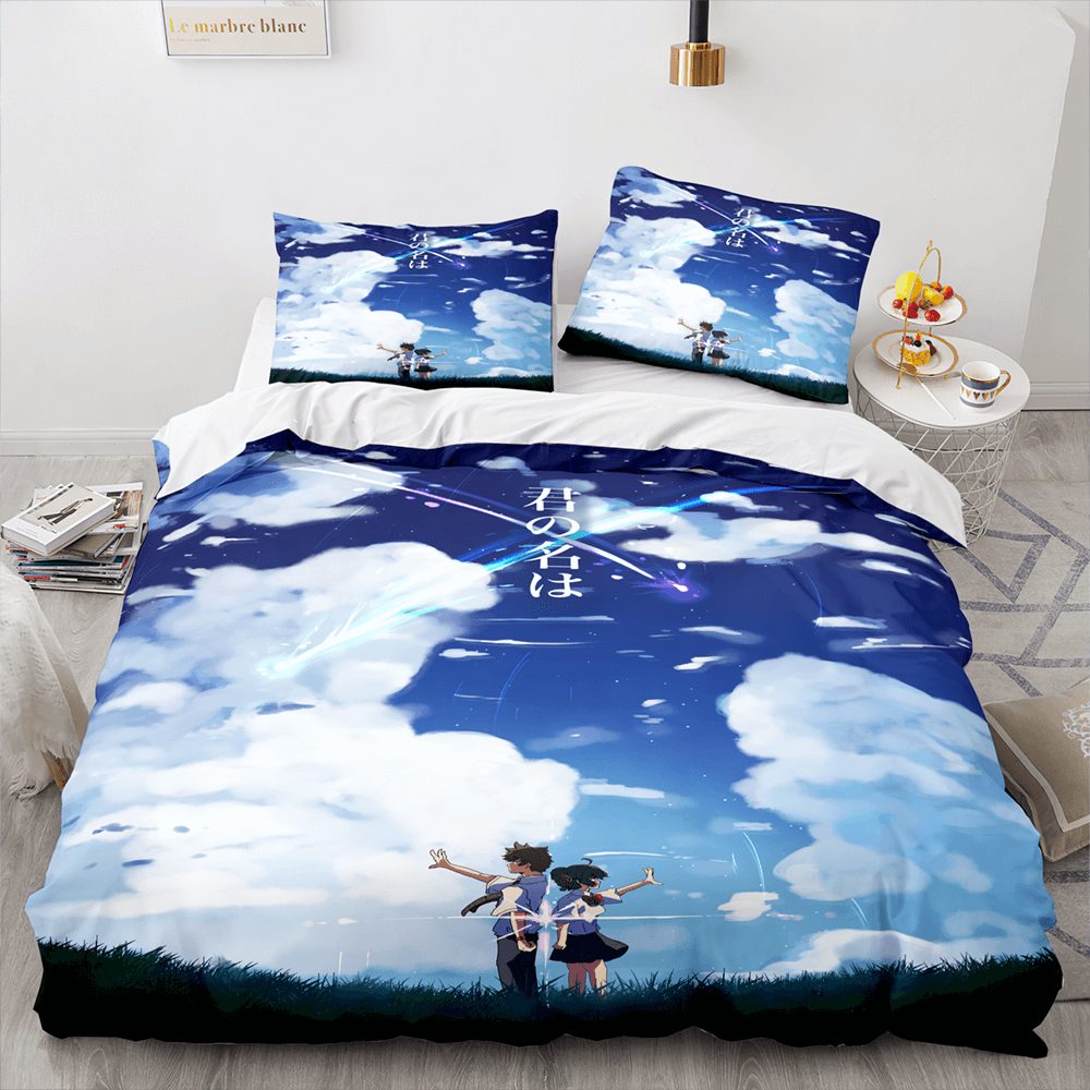 AnimeYourName3 PieceBeddingSetsDuvetCoversComforterBedSheets 1 1