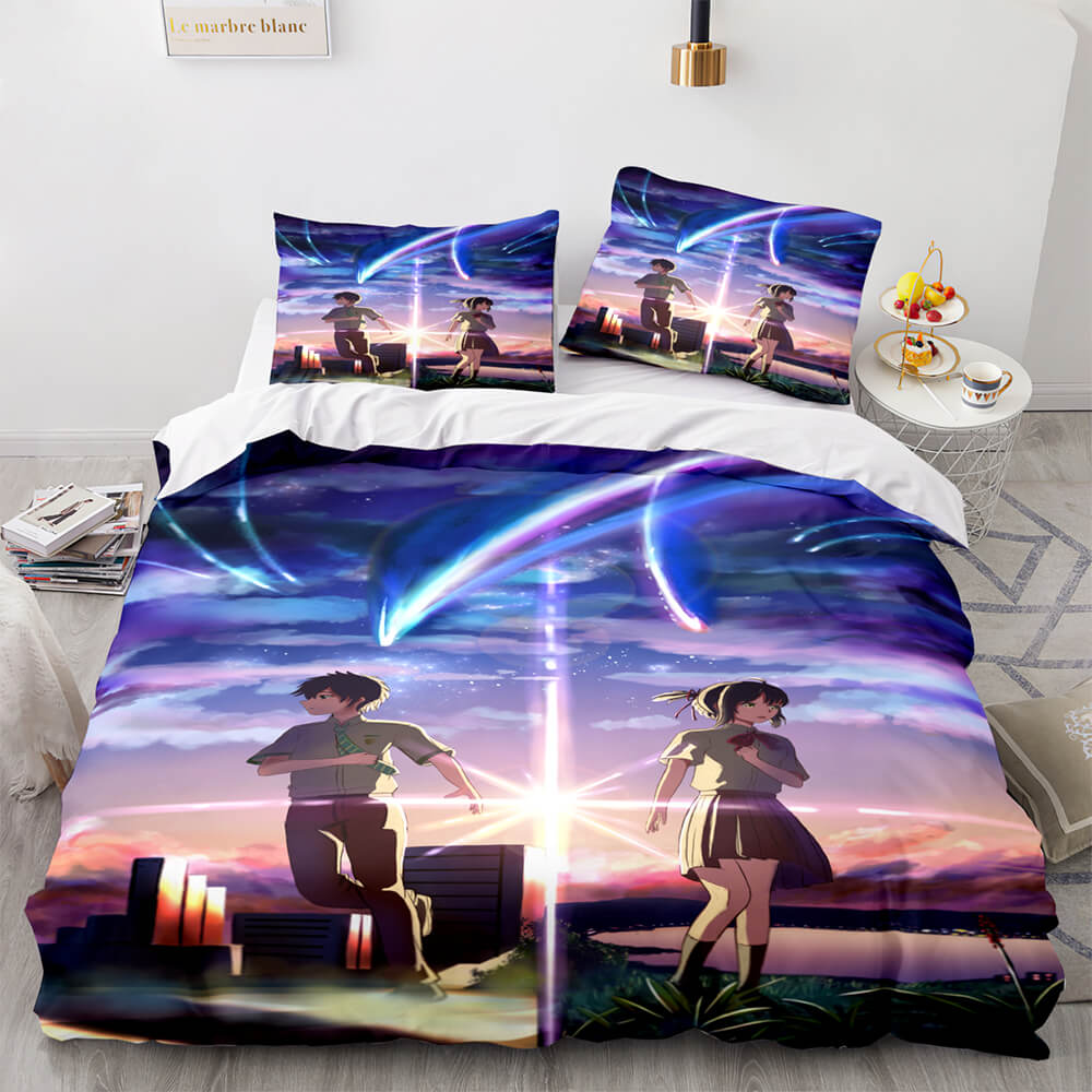 AnimeYourName3 PieceBeddingSetsDuvetCoversComforterBedSheets 2