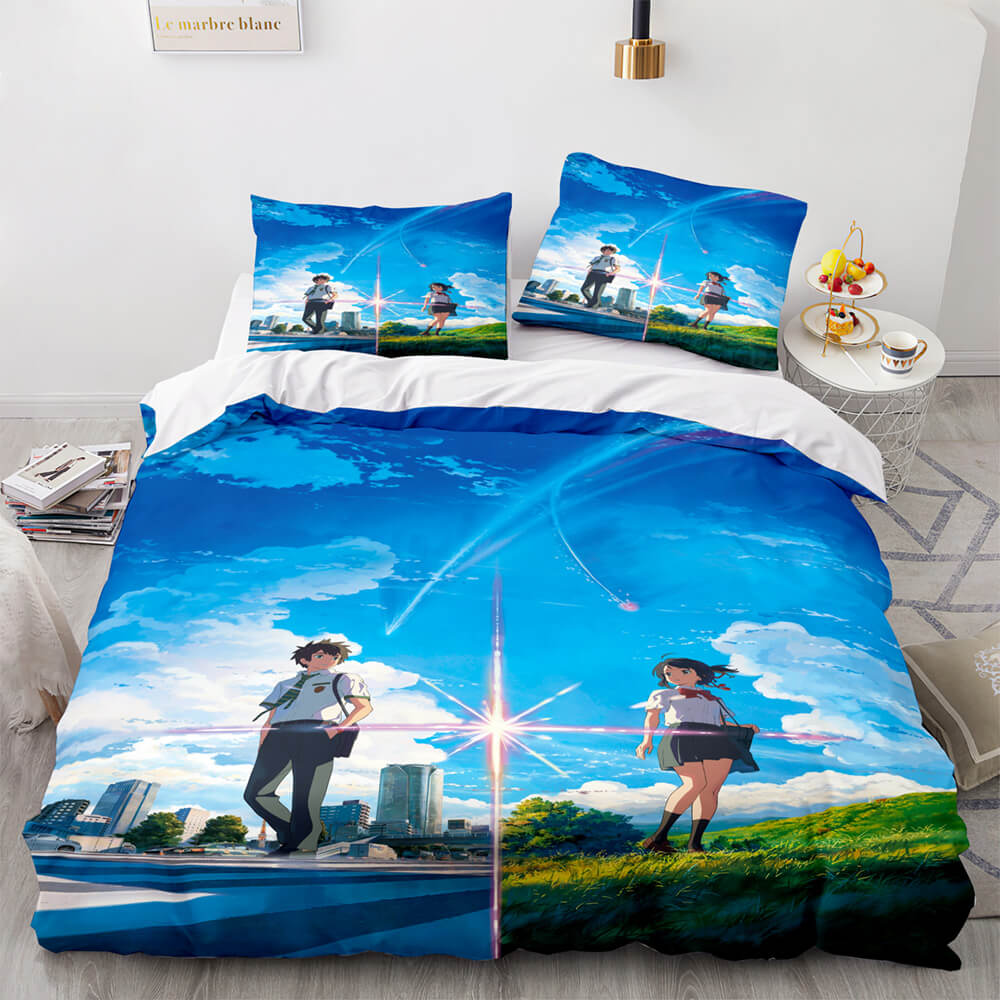 AnimeYourName3 PieceBeddingSetsDuvetCoversComforterBedSheets 5