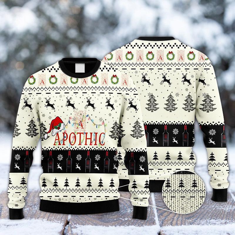 Apothic Santa Hat Christmas Knitted Ugly Christmas Sweater