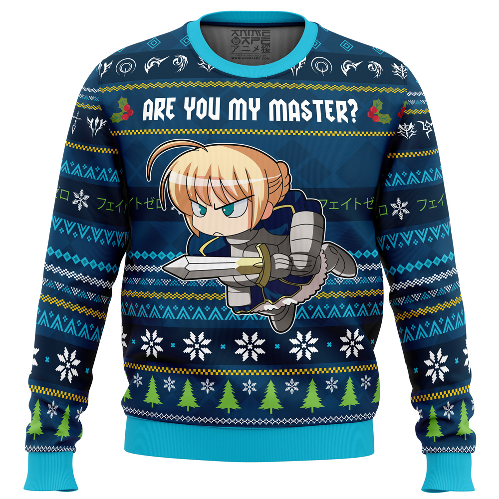 Are You My Master Fate Zero Ugly Christmas Sweater FRONT mockup