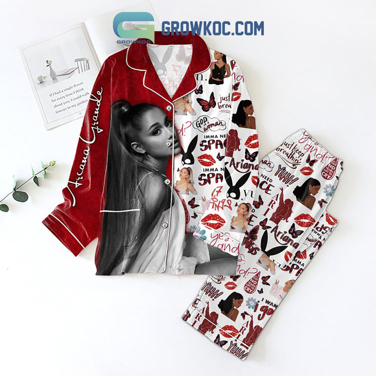 Ariana Grande Imma Need Space Polyester Pajamas Set White Design2B1 eLX2r