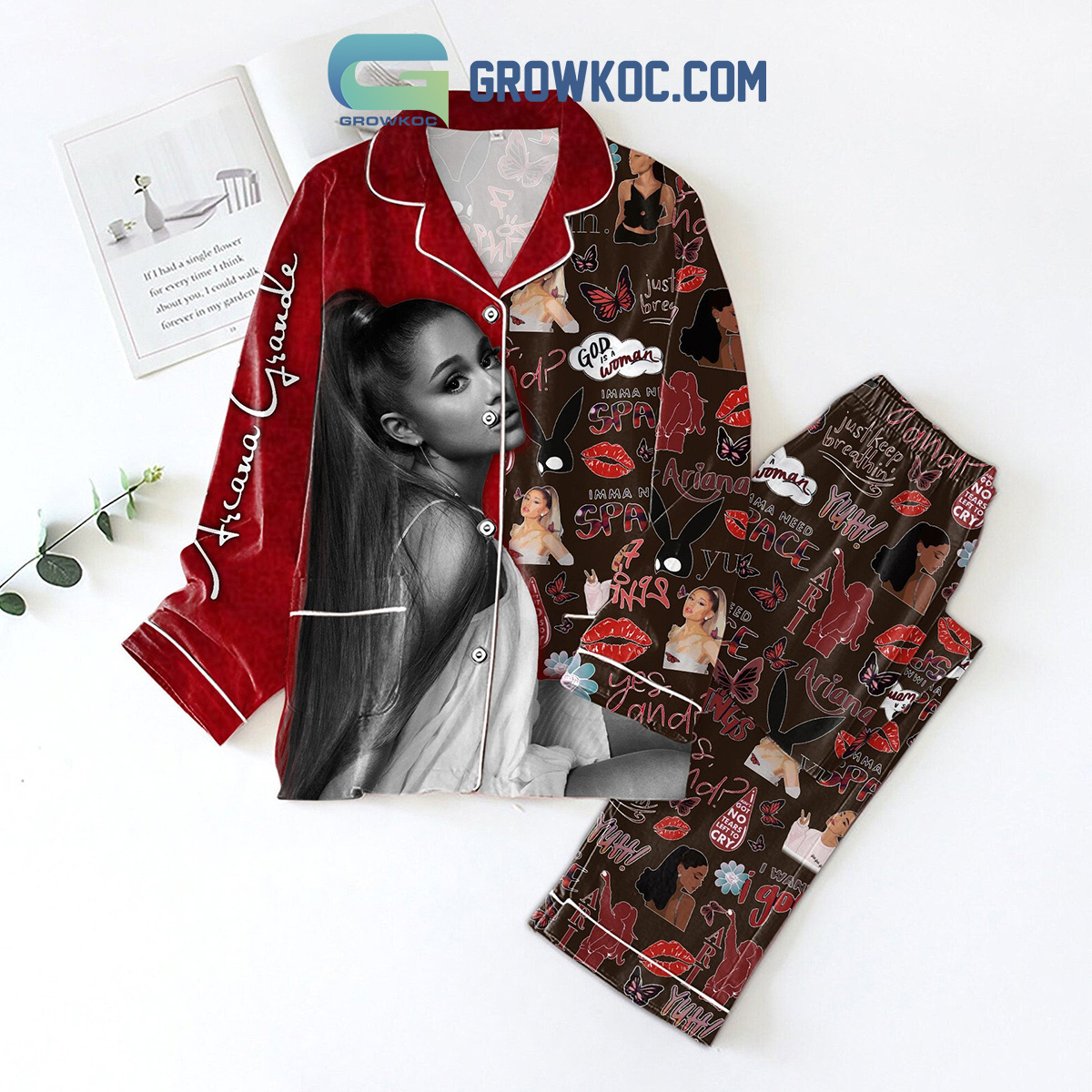 Ariana Grande Imma Need Space Red Version Polyester Pajamas Set2B1 cbZvv