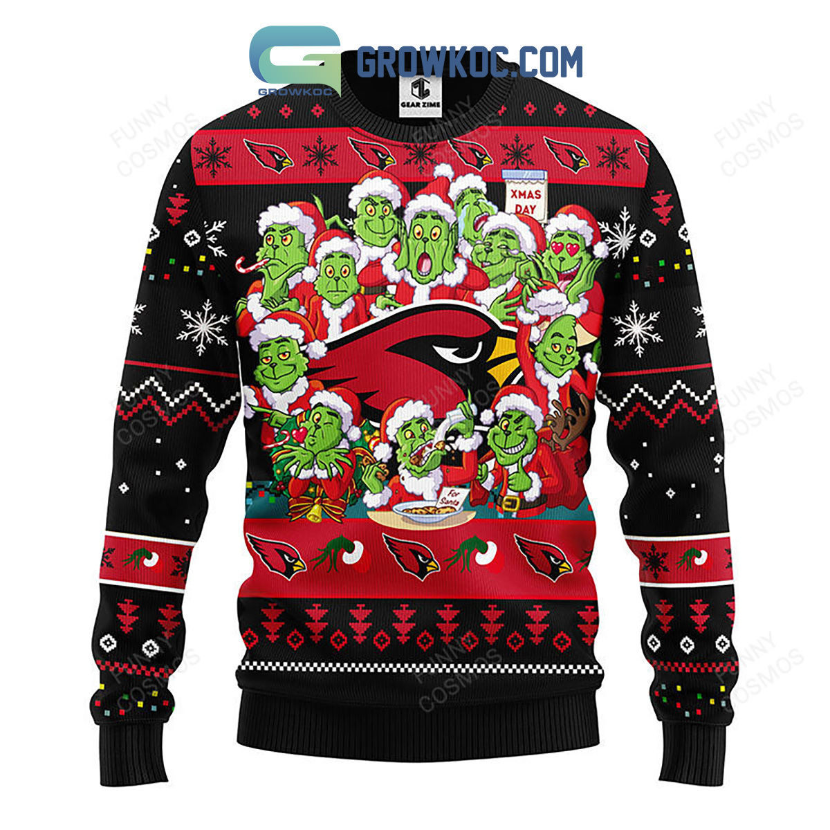 Arizona Cardinals 12 Grinch Xmas Day Christmas Ugly Sweater2B1 iWoan