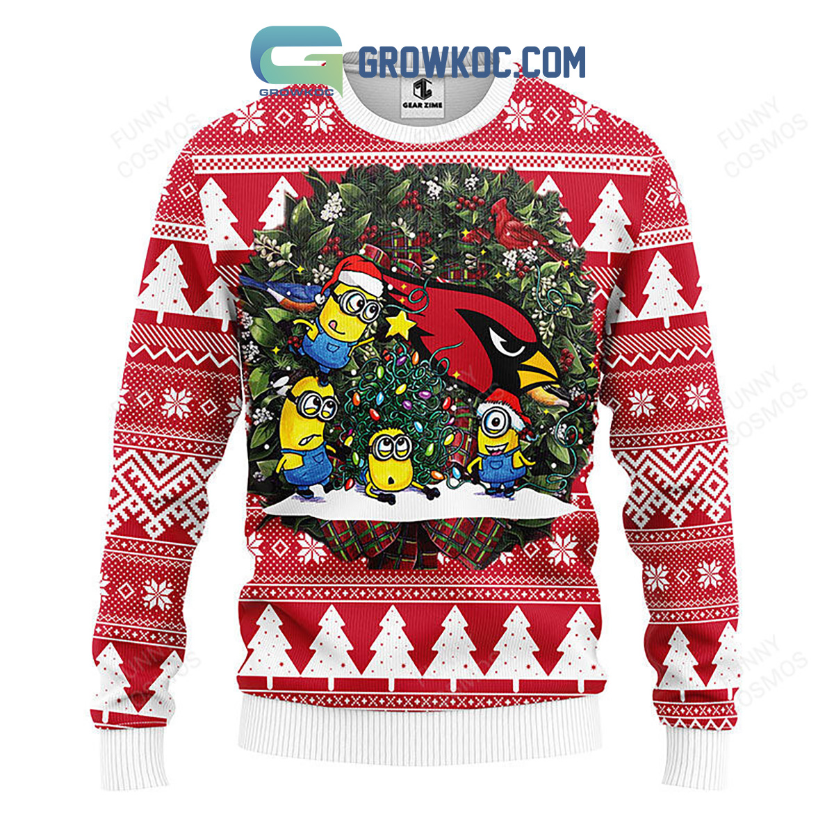 Arizona Cardinals Minion Christmas Ugly Sweater2B1 8ShBI