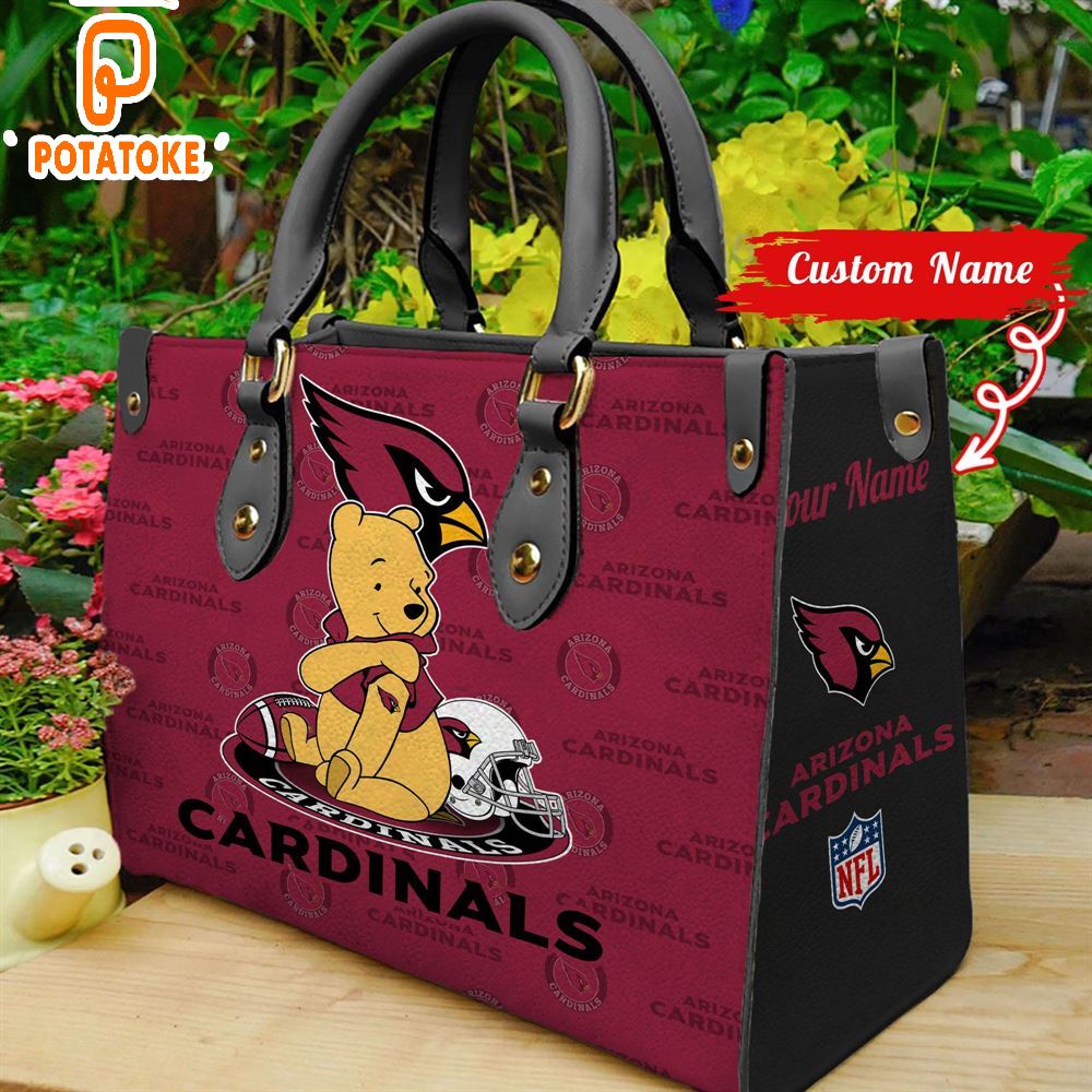 Arizona Cardinals Pooh Bear Women Leather Hand Bag