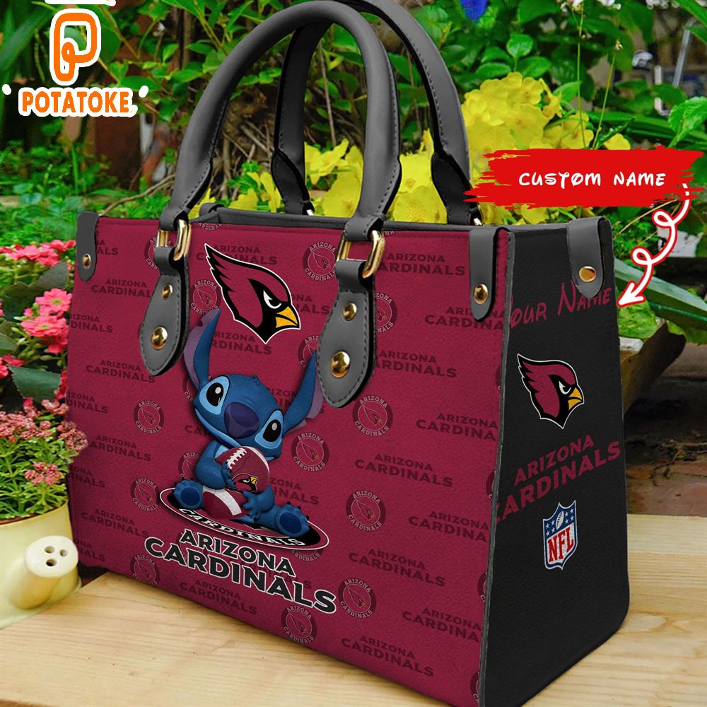 Arizona Cardinals Stitch Women Leather Hand Bag