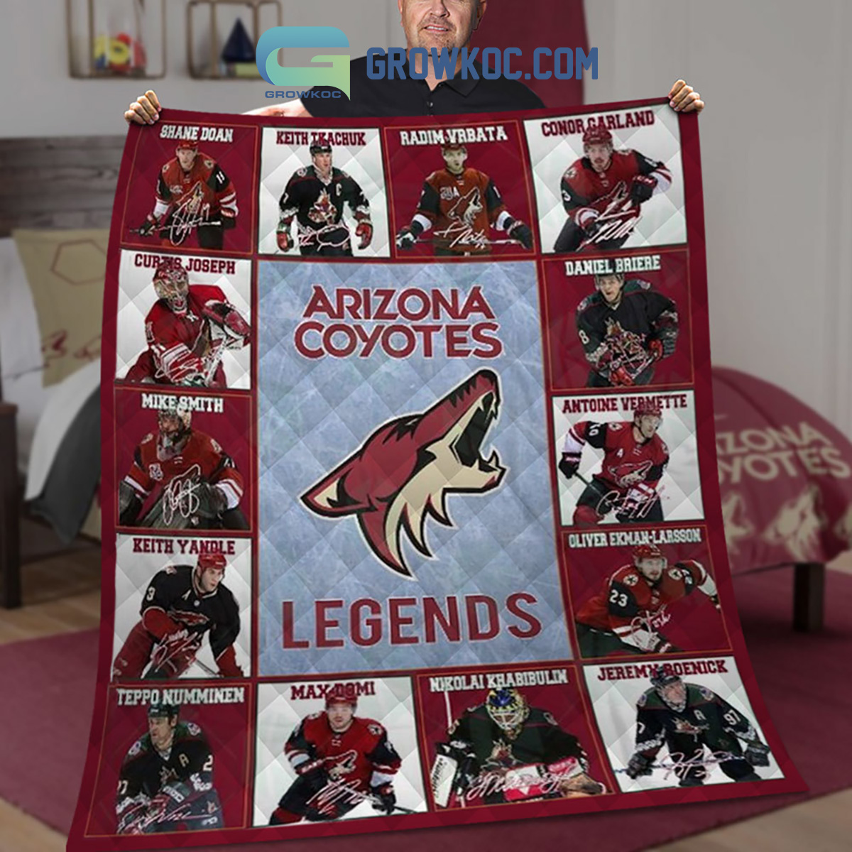 Arizona Coyotes Legends Collection Fleece Blanket Quilt2B1 It5D7