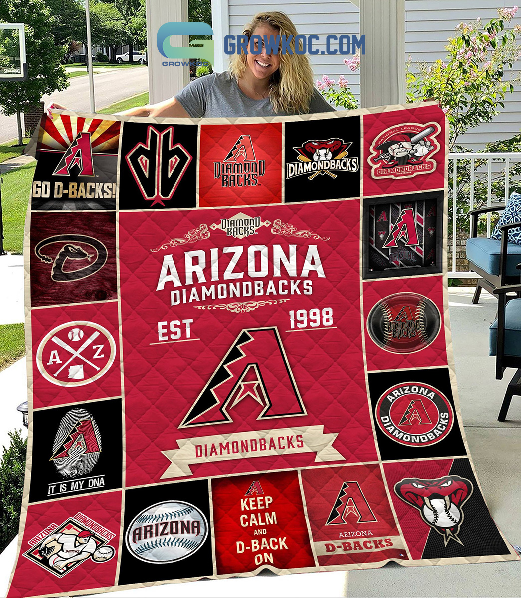 Arizona Diamondbacks EST 1998 Keep Calm And D Back On Fleece Blanket Quilt2B1 GoGHi