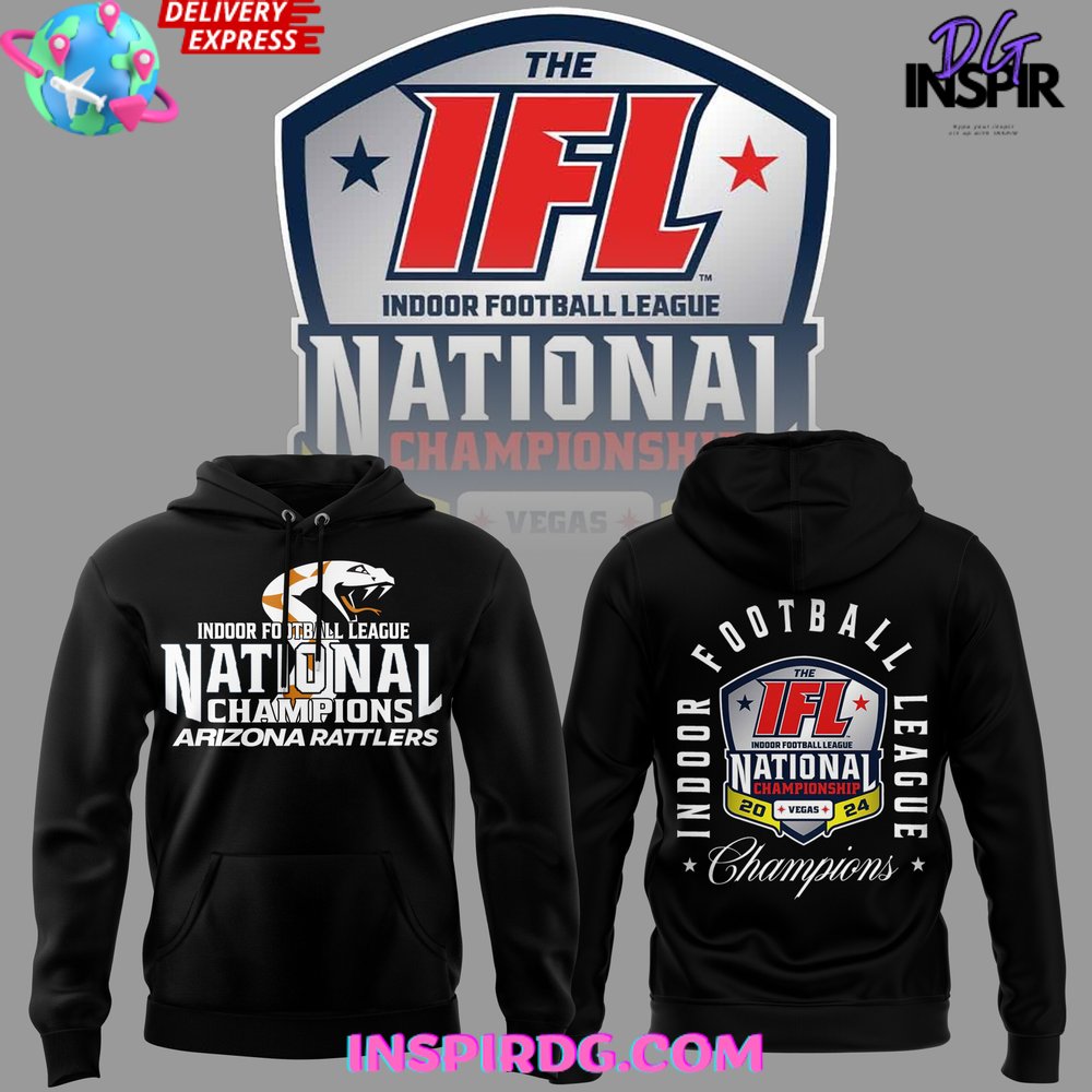 Arizona Rattlers 2024 IFL National Champions Black Hoodie 1