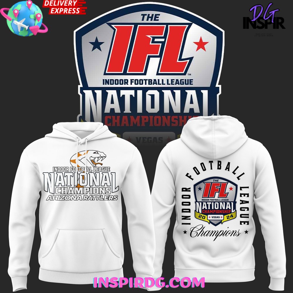 Arizona Rattlers 2024 IFL National Champions White Hoodie 1