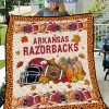 Arkansas Razorbacks NCAA Football Welcome Fall Pumpkin Halloween Fleece Blanket Quilt2B1 r7kWH