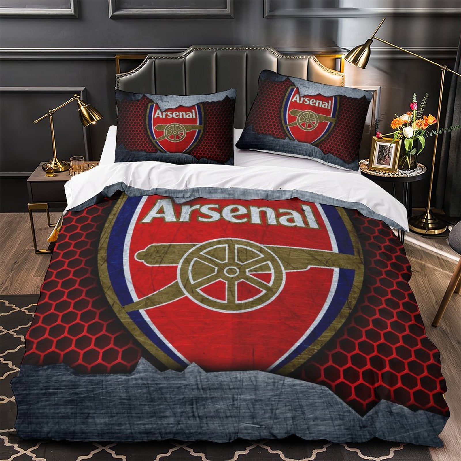 ArsenalFootballClubBeddingSetQuiltCoverWithoutFiller 4