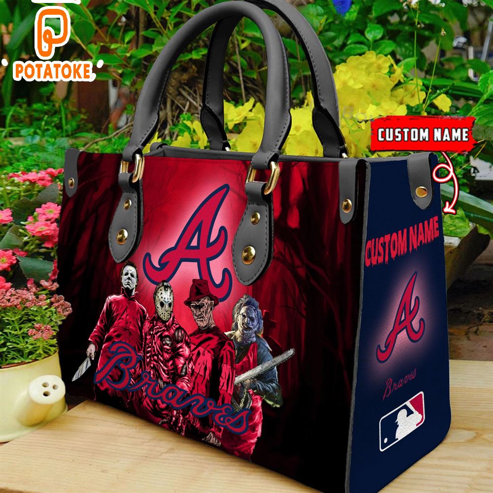 Atlanta Braves MLB Halloween Women Leather Hand Bag