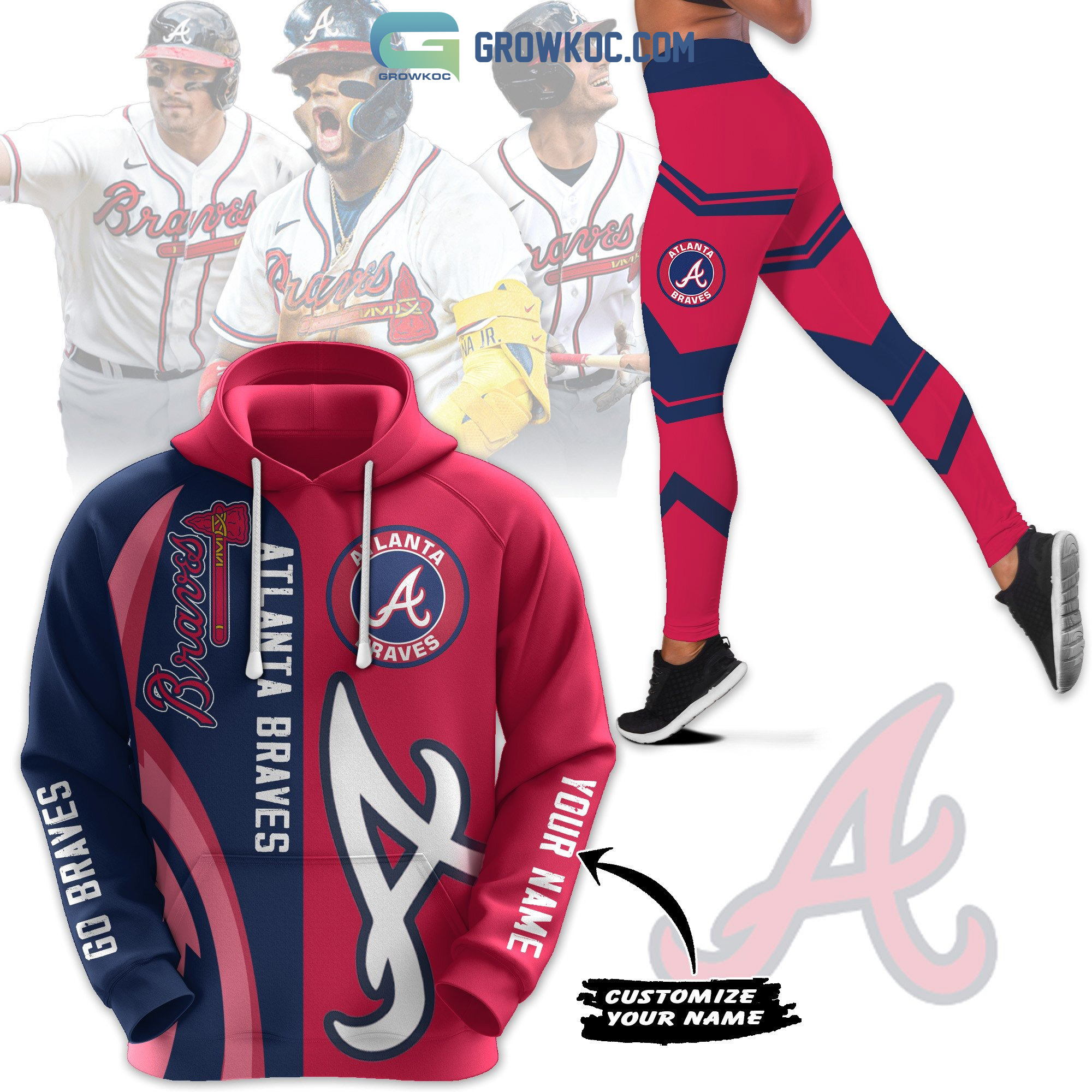 Atlanta Braves MLB Personalized Hoodie Leggings Set2B1 oUBVq