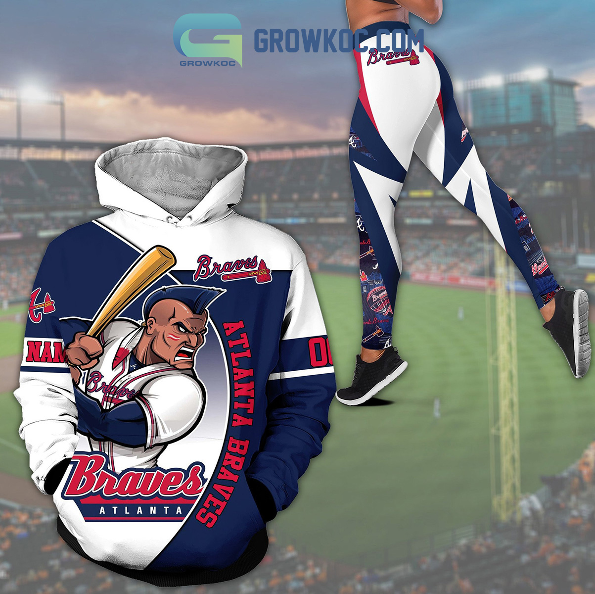 Atlanta Braves Mascot Personalized Hoodie Leggings Set2B1 OS1PP