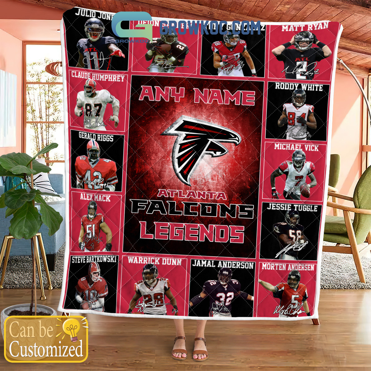 Atlanta Falcons NFL Legends In History Personalized Fleece Blanket Quilt2B1 bhCG9