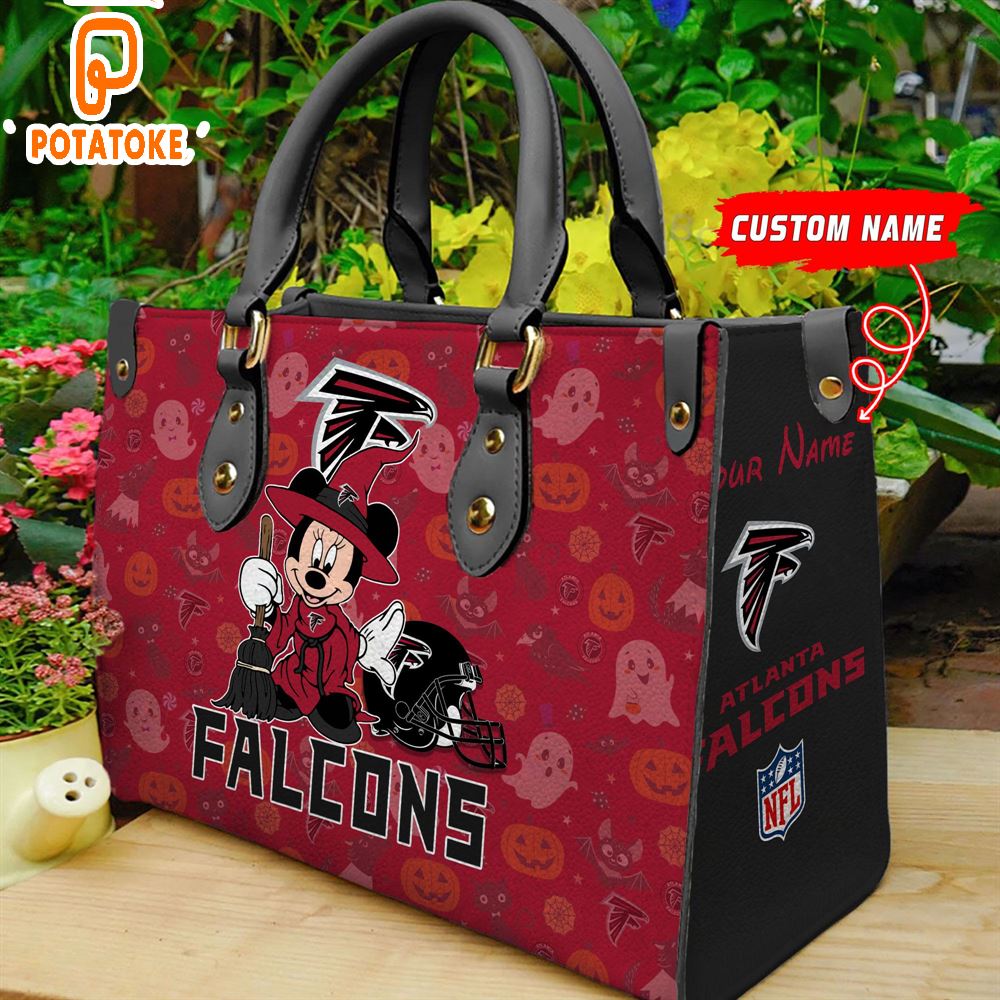 Atlanta Falcons NFL Minnie Halloween Women Leather Hand Bag