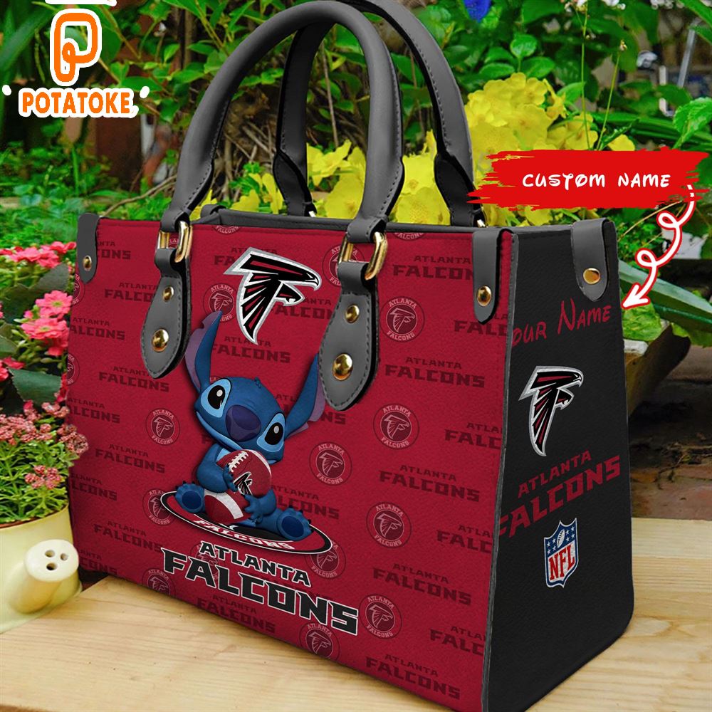 Atlanta Falcons Stitch Women Leather Hand Bag