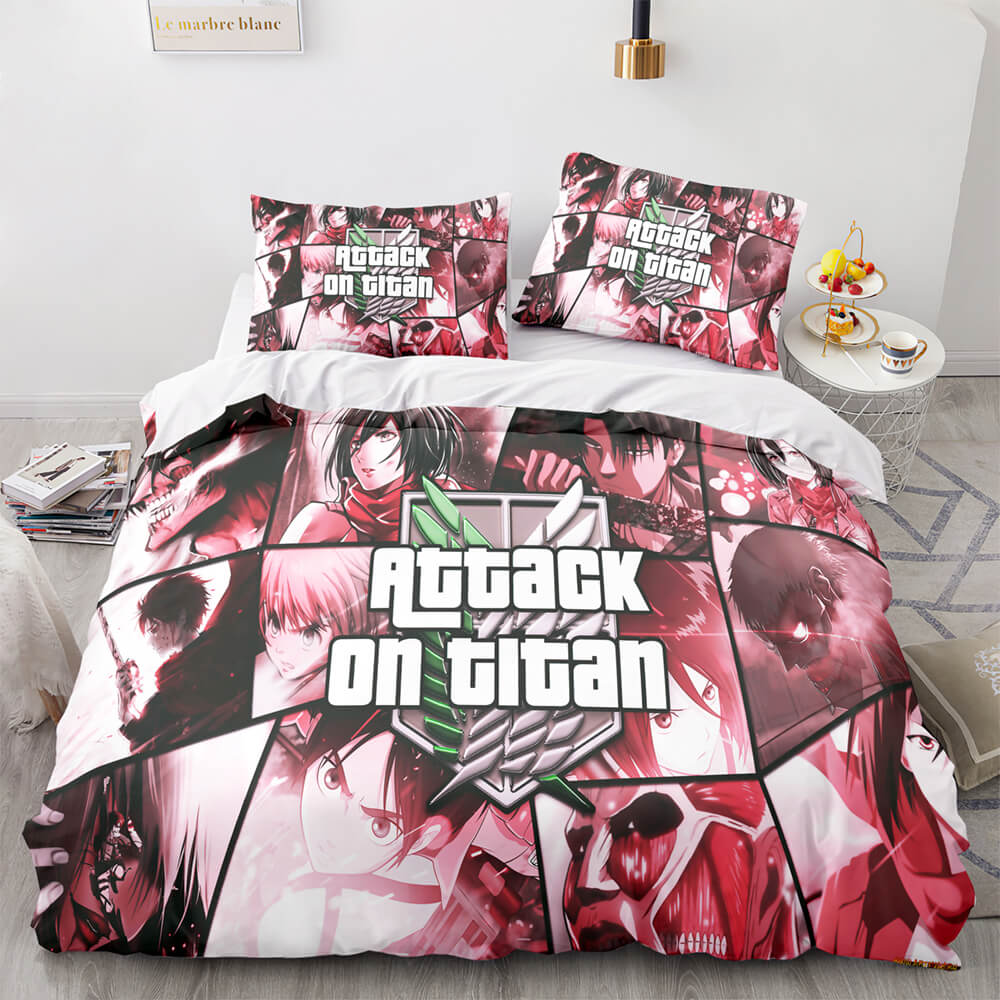 AttackonTitanCosplayBeddingSetsComforterDuvetCoversSheets 4