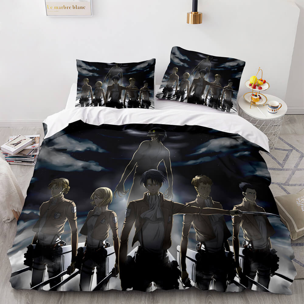 AttackonTitanCosplayBeddingSetsComforterDuvetCoversSheets 9