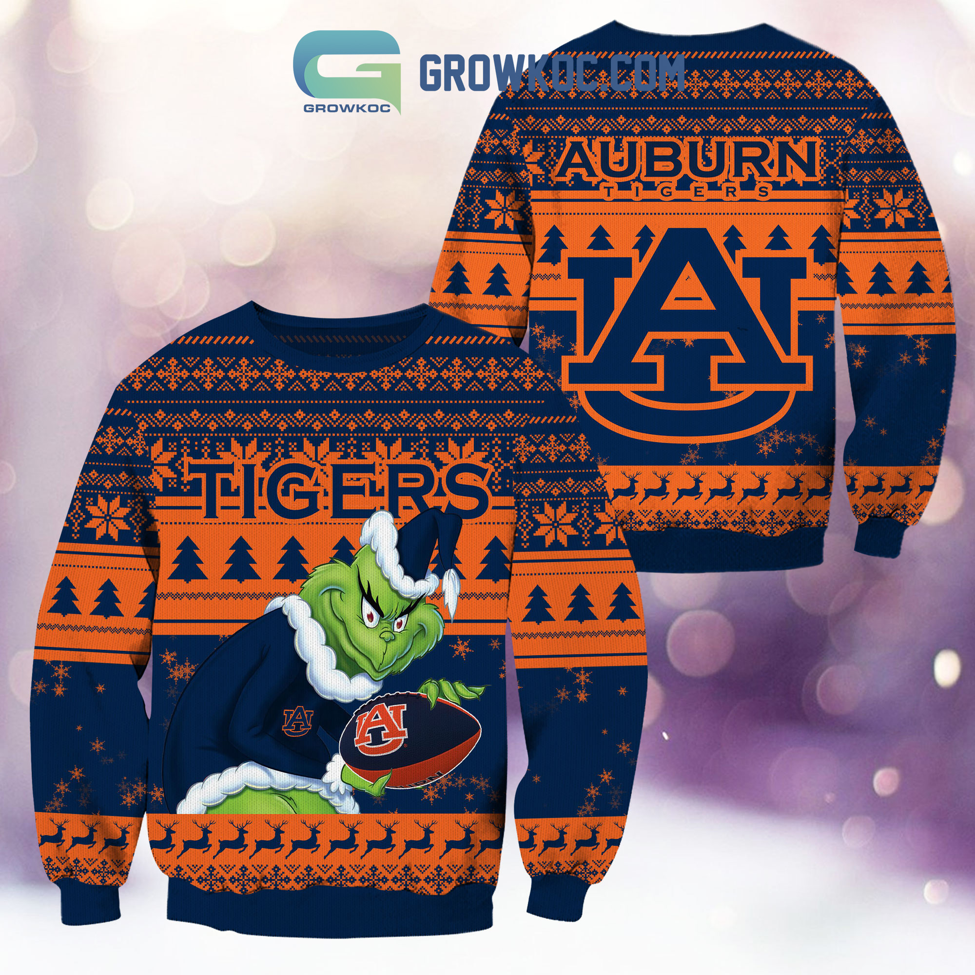 Auburn Tigers Grinch NCAA Christmas Ugly Sweater2B1 4gAgr