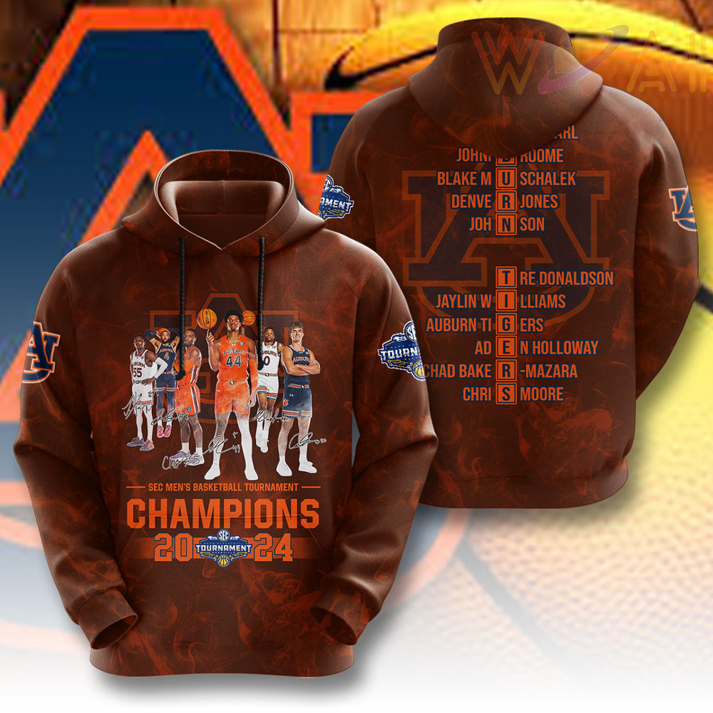 Auburn Tigers Mens Basketball Hoodie WOAHTEE0424N