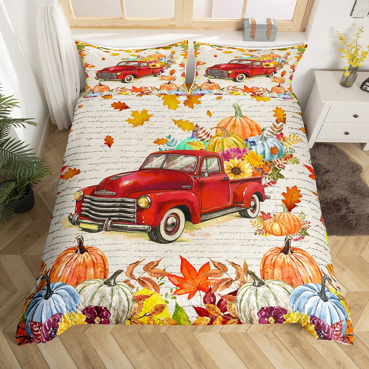 Autumn Harvest Theme Duvet Cover Maple Leaf Pumpkin Decor Bedding Set Kids Child Boys Girls Truck Sunflower Comforter Rustic Farmhouse Twin Bed Set F 06292b66 e3e3 45a0 a2ca 86f2592bcd54.0b6d62735cb2569c06b5da51a244fd55