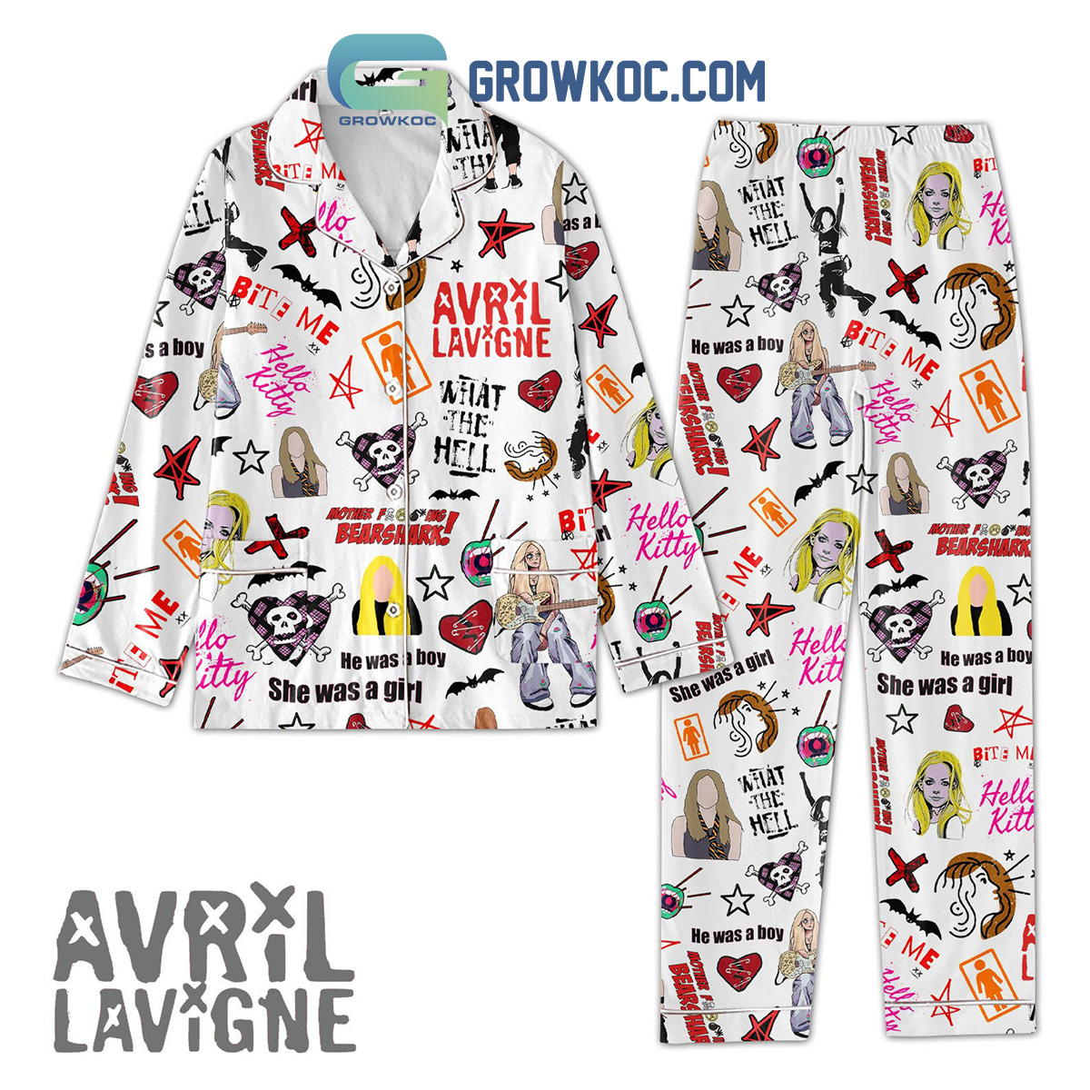 Avril Lavigne What The Hell She Was A Girl Pajamas Set2B1 xWaQn