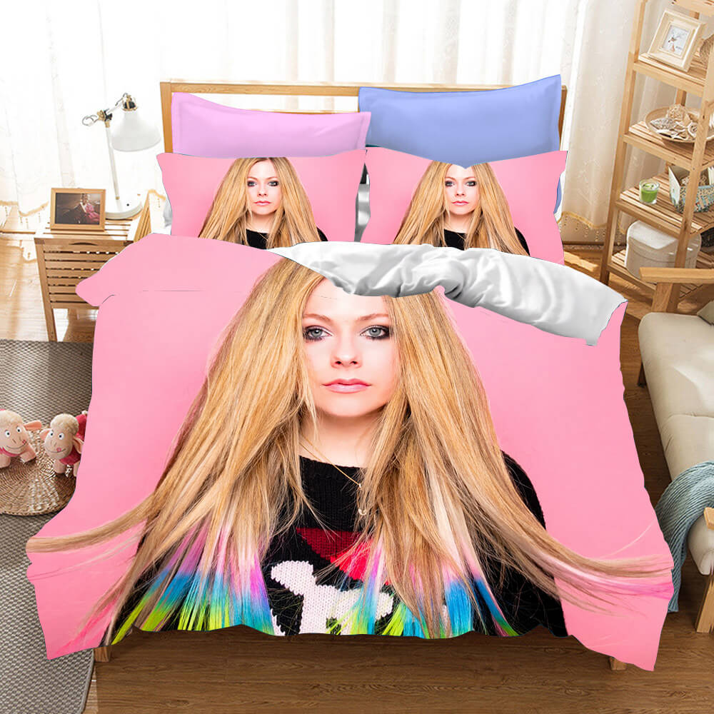 AvrilRamonaLavigneCosplayBeddingSetDuvetCoverHalloweenBedSheets 11