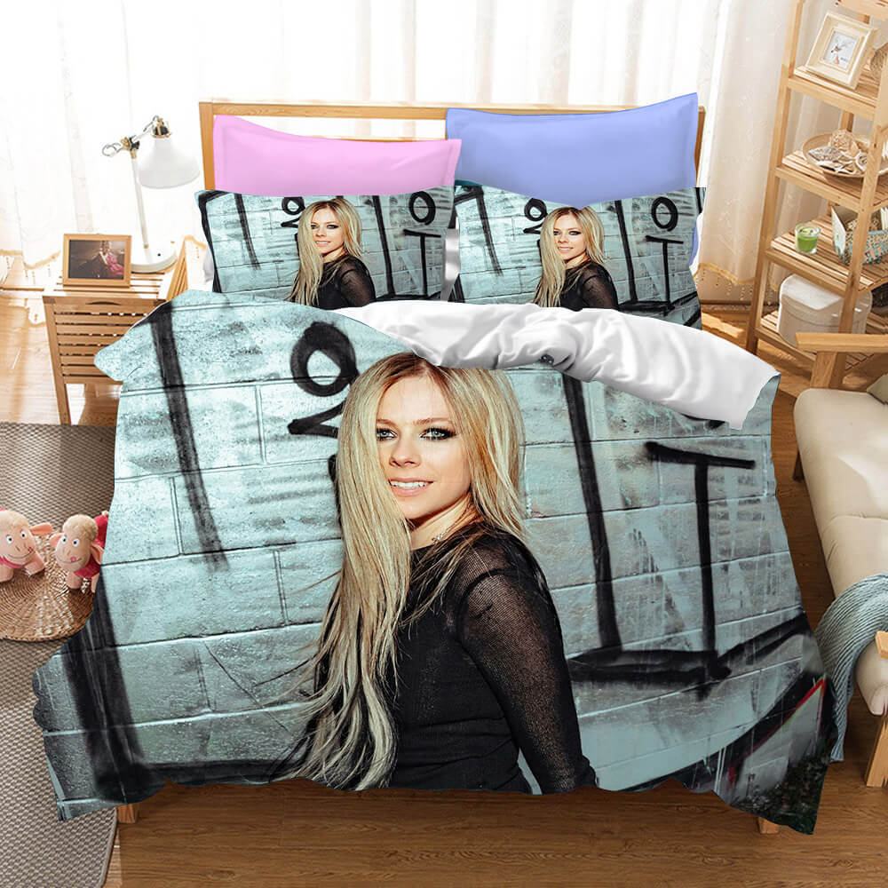 AvrilRamonaLavigneCosplayBeddingSetDuvetCoverHalloweenBedSheets 9