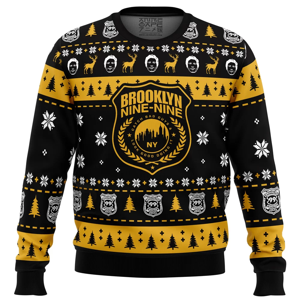 B99 Brooklyn Nine Nine Ugly Christmas Sweater FRONT mockup