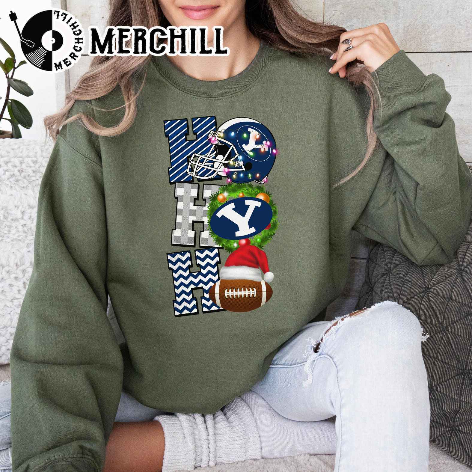 BYU Cougars Football Christmas Sweatshirt Christmas Game Day Shirt 4